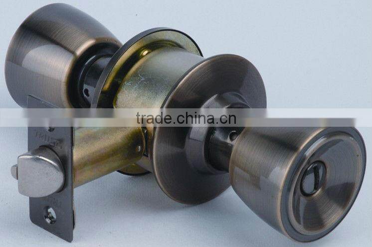 3712AB-BK:TRUST ANSI Grade 3 Cylindrical Privacy Knob Lock