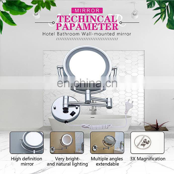 LED Wall Bathroom 8'' Mirror with Light for Hotel