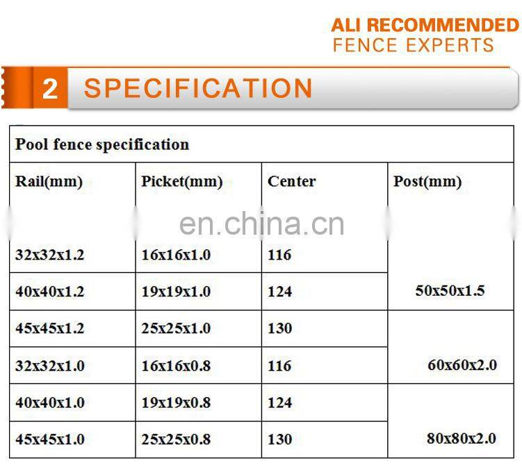 China Anping supplier used cheap galvanized steel wrought iron fence panels aluminium inground pool fence