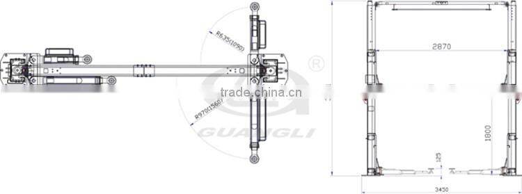 CE approved Factory supply high quality reliable 2 post gantry car hydraulic lift