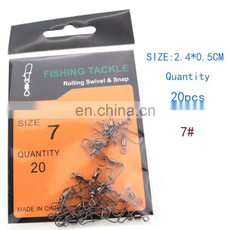 500PCS Stainless Steel Fishing Connector Pin Bearing Rolling Swivel Snap  fishing split ring other fishing products