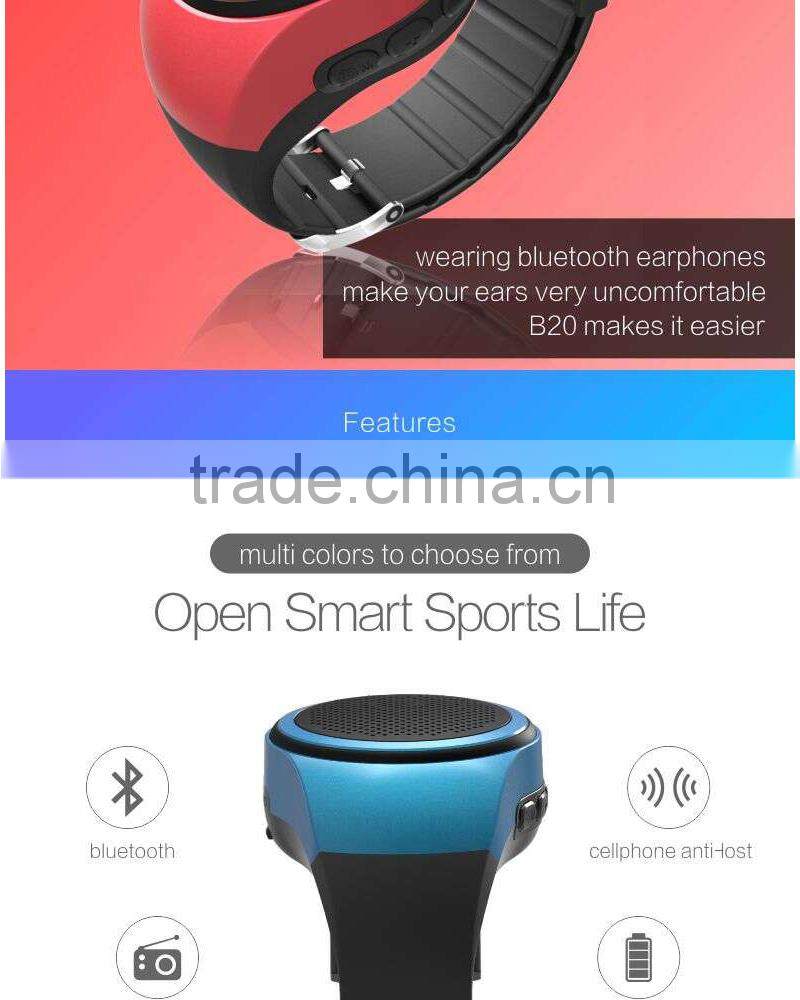 2015 new general hot sell bluetooth speaker smart sport music watch