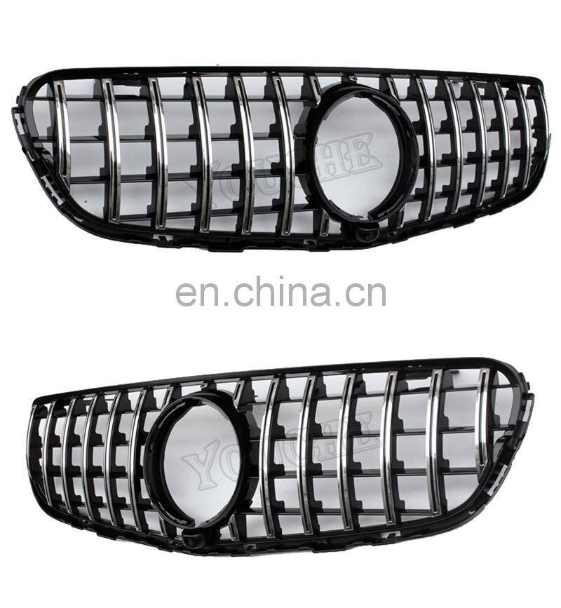 AMG GT R style front grille mesh hood for Mercedes Benz GLC class W253 X253 2016-2019 W253 ABS grill