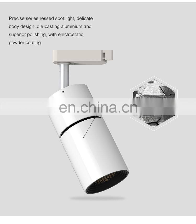 High Lumen Spotlight Magnetic Rail Installation Aluminum COB 12W Led Track Lamp
