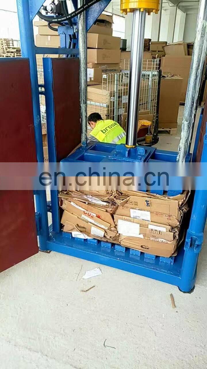 Cardboard box scrap metal paper baler waste carton bale press machine