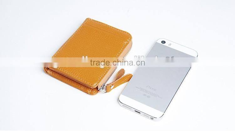 2016 pebbled leather mini card holder wallet with front card slot for women for men