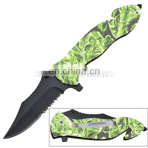 8.5"Series Glass Breaker Assisted Opening Emergency rescue Hunting Folding knife