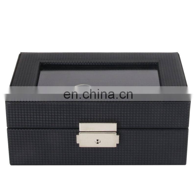 3 Girds Carbon Fiber Luxury Watch Case Holder Organizer Storage Box for Rings Bracelet Display Holder Case