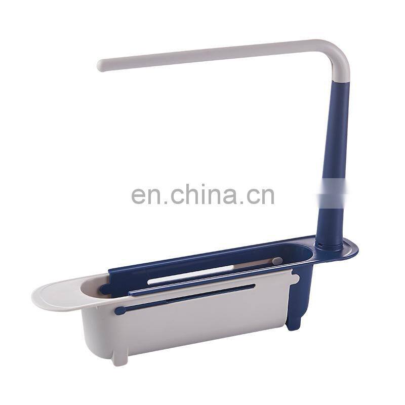 Telescopic Sink Shelf Kitchen Sink Organizer Soap Sponge Holder Towel Drain Rack Storage Basket Kitchen accessories gadget