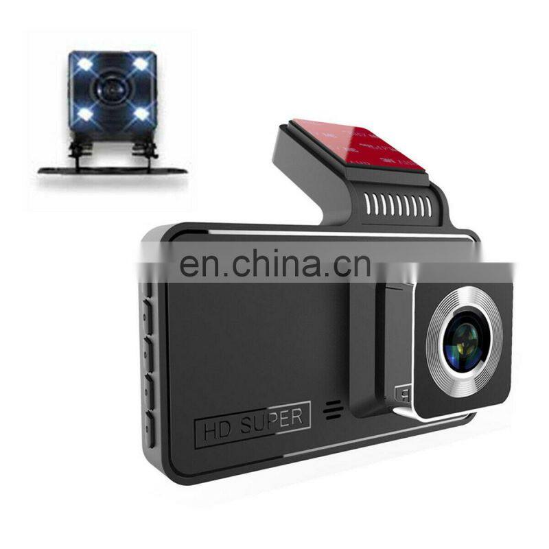 Dual Dash Cam 1080P FHD DVR Car Driving Video Recorder 4 Inch LCD Screen 170 Wide Angle, G-Sensor, WDR, Parking Car Monitor q10