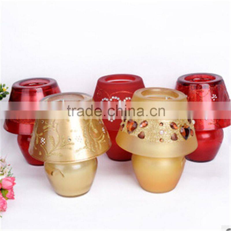 crystal glass shade lamp lantern candle holder for home