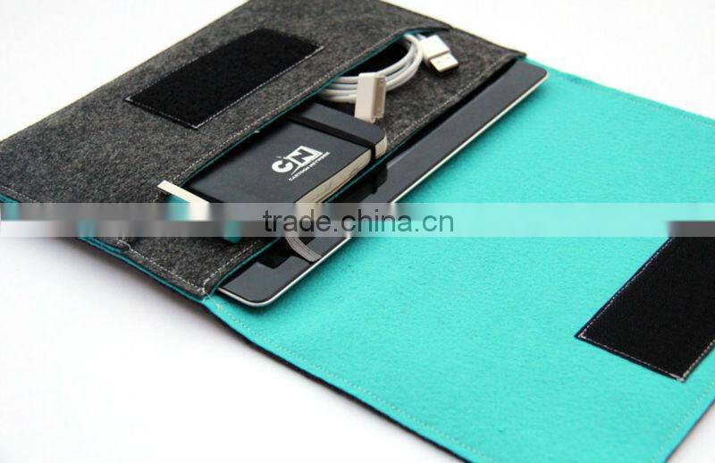 online wholesale fashion comfortale healthy blue 2.5 mm wool felt case for 4ipad with mini notebook earing pen holder in side