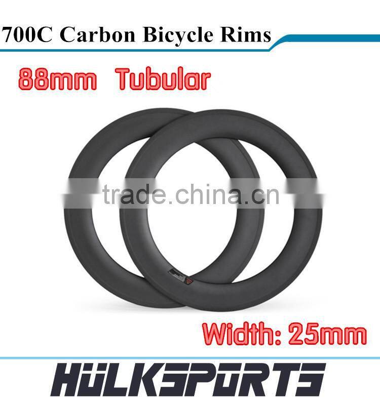 700c full carbon Tubular road bicycle rims Toray T700 carbon rims for road bicycle 3K/UD carbon road bike rim