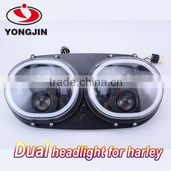 Harley street glide driving headlight cover double lens projector headlight