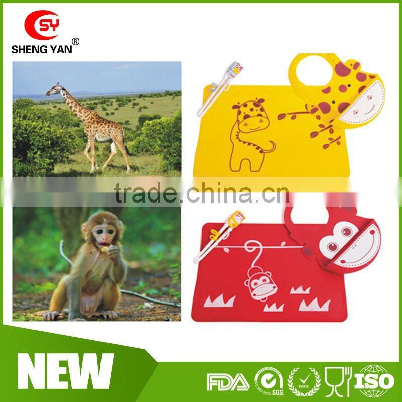 Customized Food Grade Silicone baby kids placemat bib/table mat