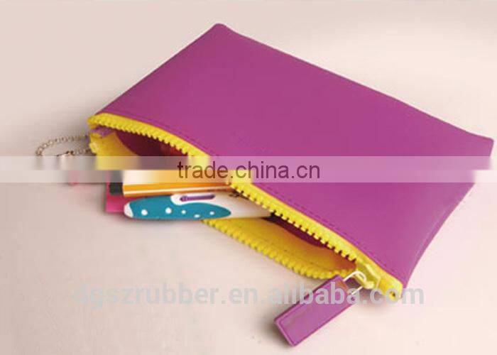 Customized 3D logo printed silicone coin purse handbag