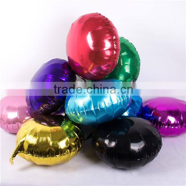 China balloon wholesaler EN71 approved 18'' round silver solid foil balloon