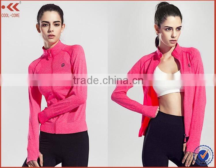 2016 new design long sleeve fitness woman yoga wear running jogging yoga top wear