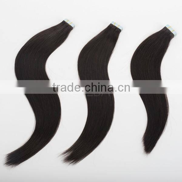 Peruvian natural color tape hair extension can be dyed and bleached