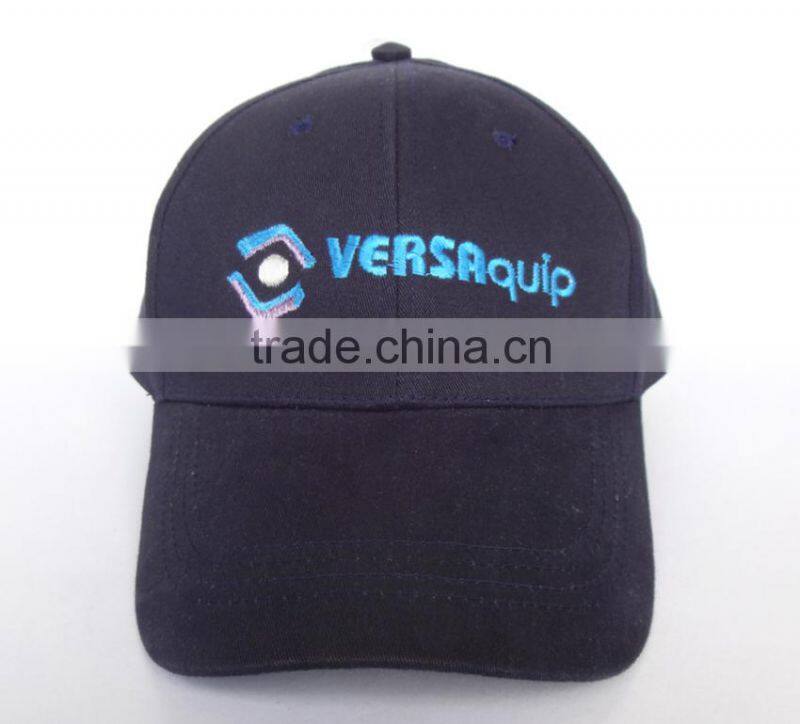 customized six panel promotional dark blue cotton baseball hat from china