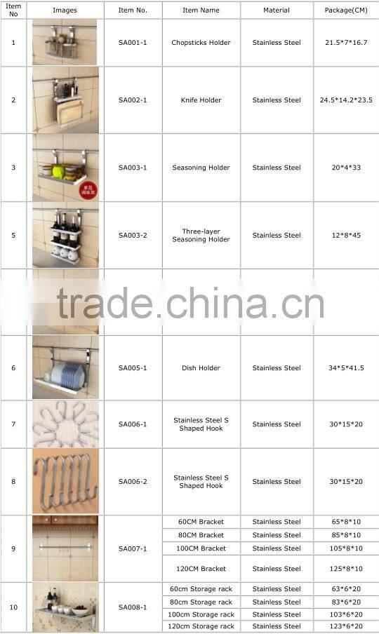 Hot sale Stainless Steel Wall Mount Storage rack display rack dish rack