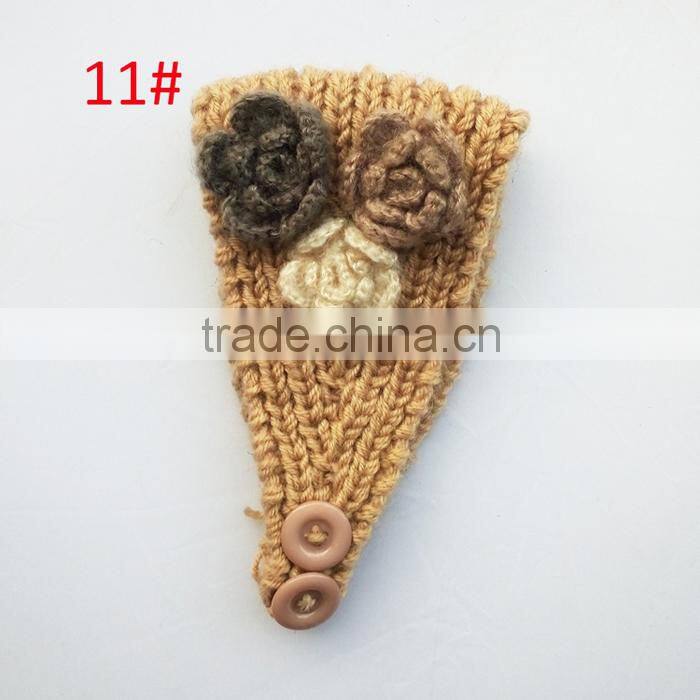 Good-looking 3 Flower Decorated Fashion Women Knitted Headband Headwear