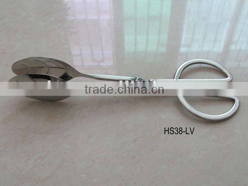 HS38 Scissors Shape Bread Tong, SS Food Tong and Serving Clamp