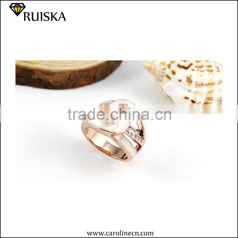 2015 Caroline New Design Mother Of Pearl Diamond Inlay Crown Ring