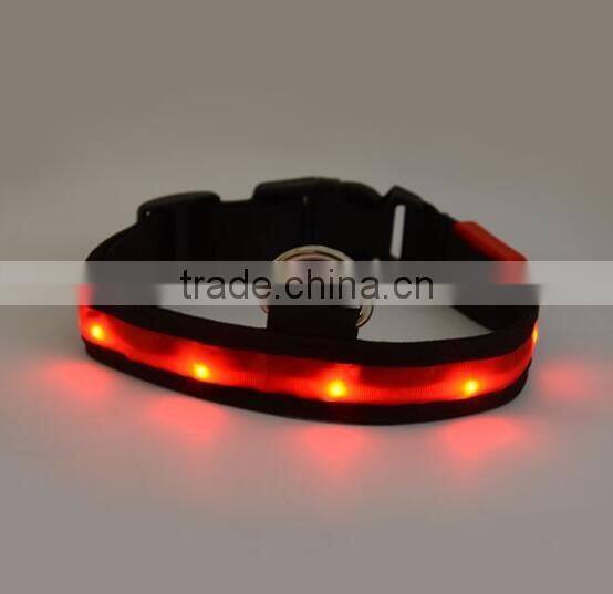 Rechargeable USB Waterproof LED Flashing Light Band Safety Pet Dog Collar quality