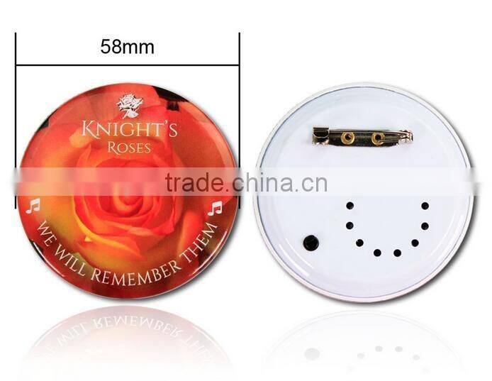 Personalized Music Sound Metal/Plastic Badge Voice Badge