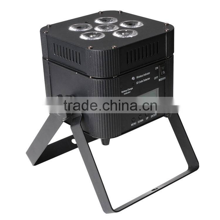 wholesale event decoration light 6in1RGBWA+UV LED PAR Can with battery and wireless DMX