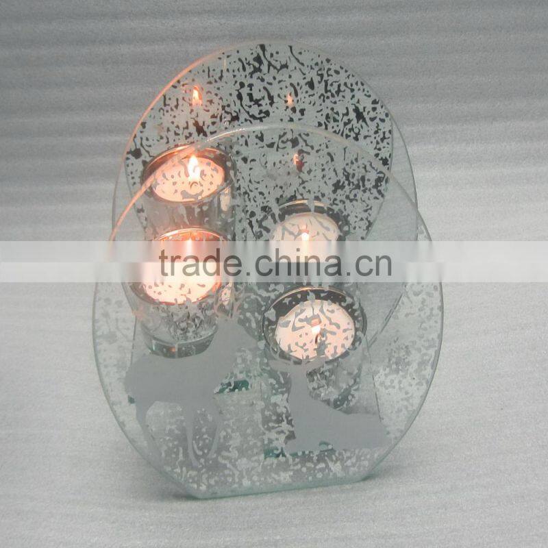 2016 wholesale mercury clear plastic tealight holder with x'mas design