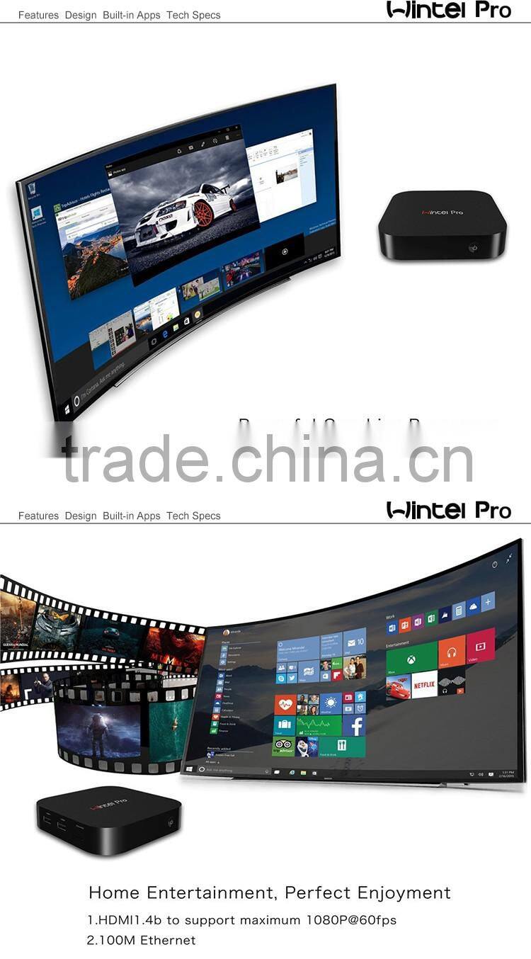 Wintel Pro new model windows 10 OS intel Z8300 quad core intel tv box