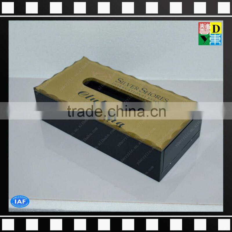 Hot selling acrylic clear decorative tissue dispenser/napkin box