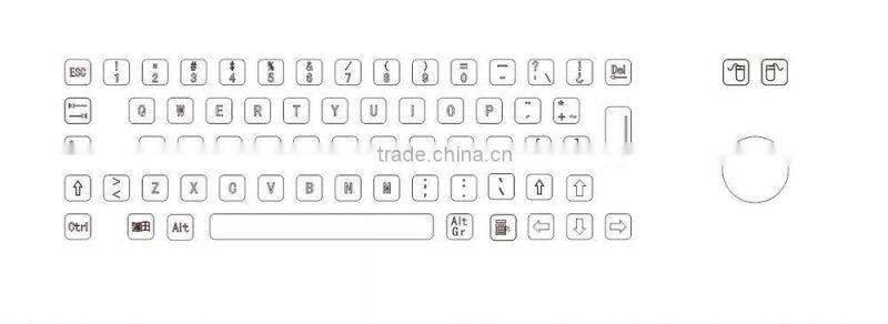Customize design branded metal Spanish keyboard with trackball