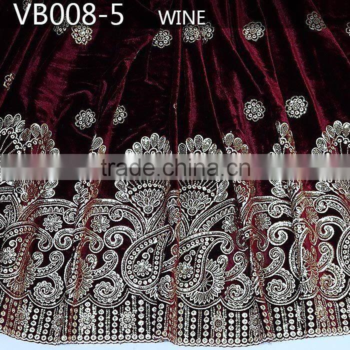 high quality royal blue African Velvet lace fabric Handcut velvet lace VB008-1 navy blue