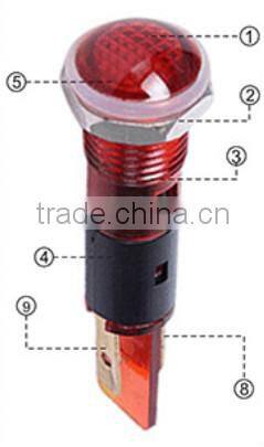 FILN Popular 8MM Plastic Yellow 36v hot water tank 24 volt Led Indicator Lights