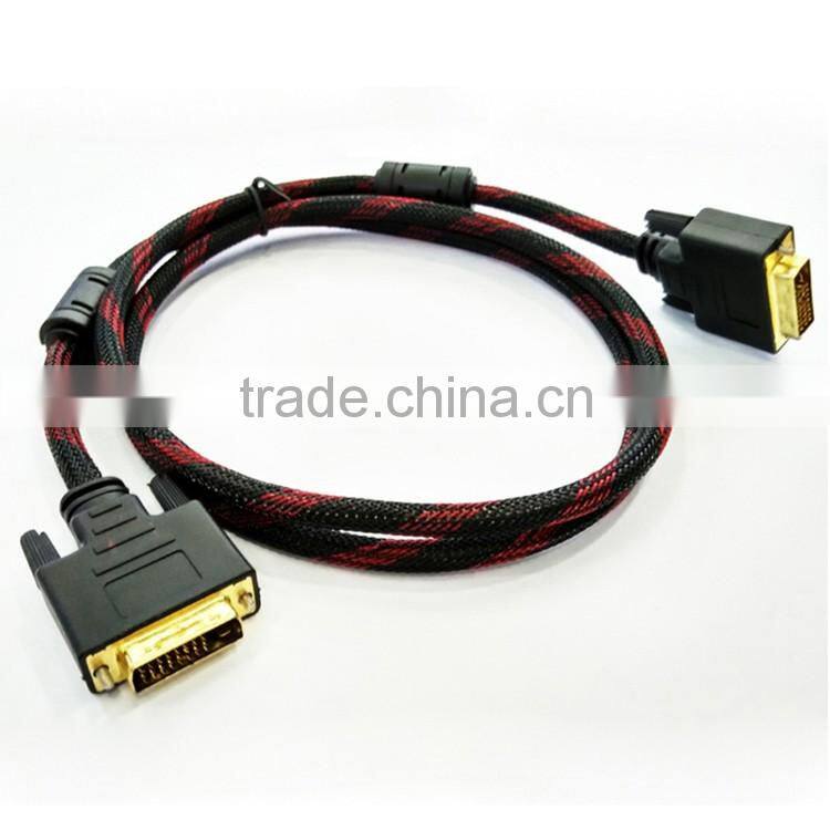 Manufactuer supplier nylon braided dvi cable for gameplayer monitor