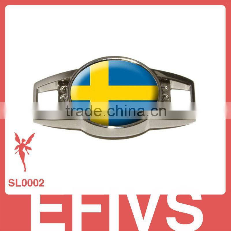 customized logo metal shoelace bracelet charms