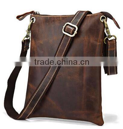 Genuine Leather Men Briefcase Messenger Portfolio Bag