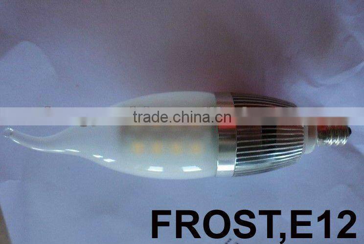 Hot Sale! E12 E14 dimmable led candle bulb with aluminium or ceramic housing