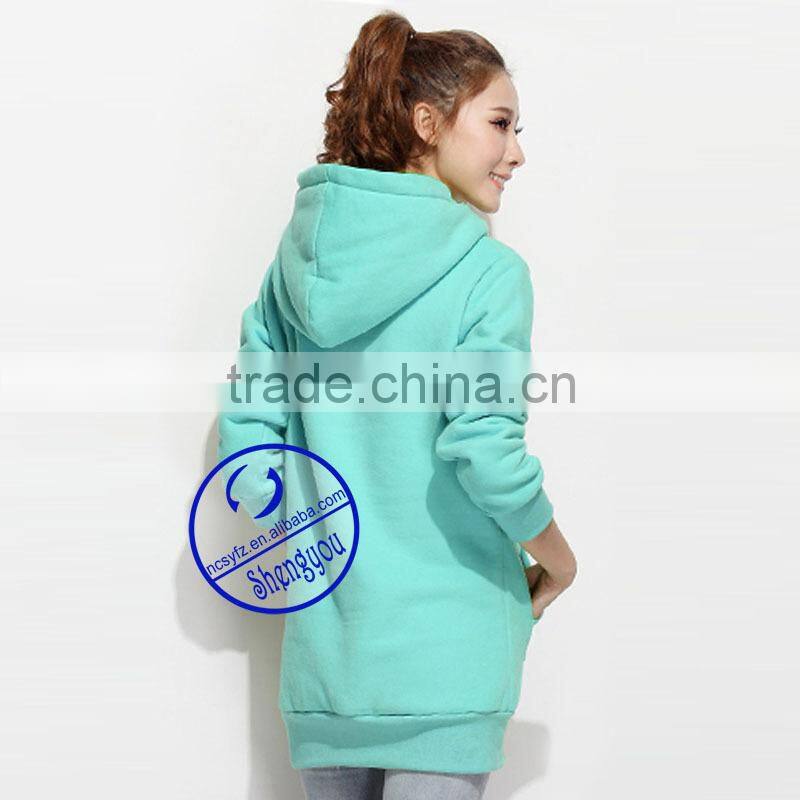 China supplier custom women hooded sweatshirt with embroidered