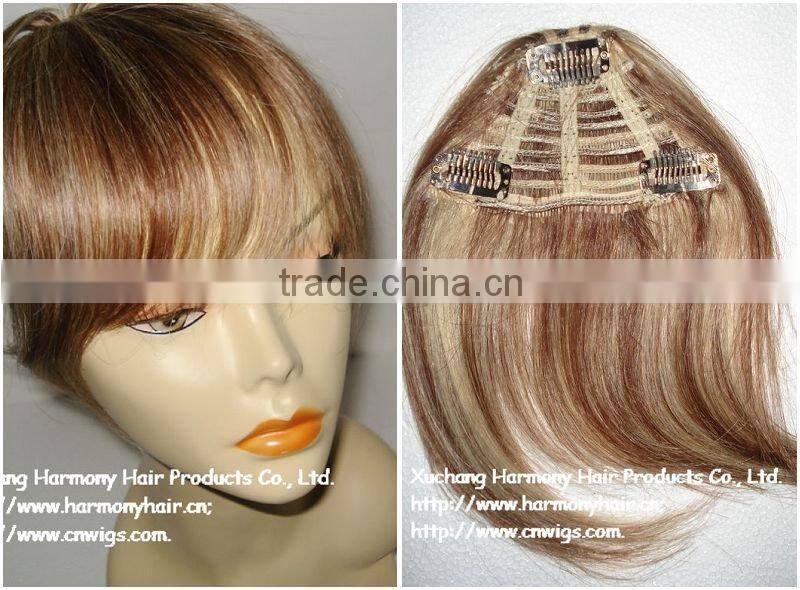 Quality clip-on human hair bang, more colors always on stock