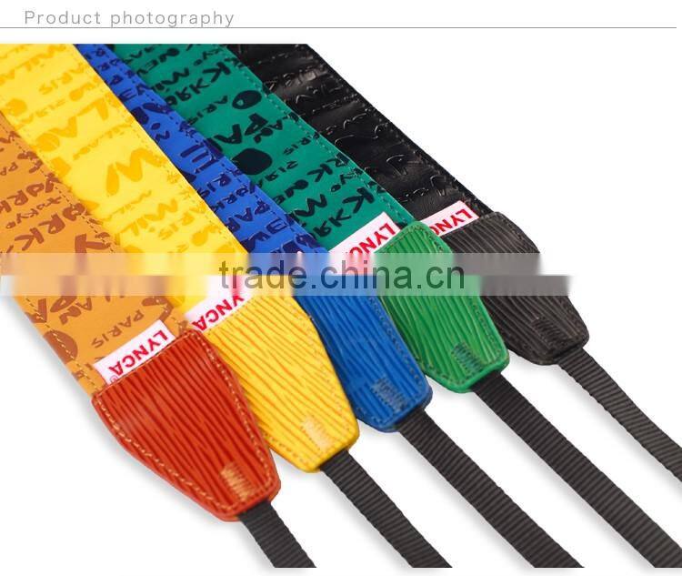 yellow Leather Camera Strap Shoulder Neck Russian Series For DSLR for Canon for Nikon Q-01