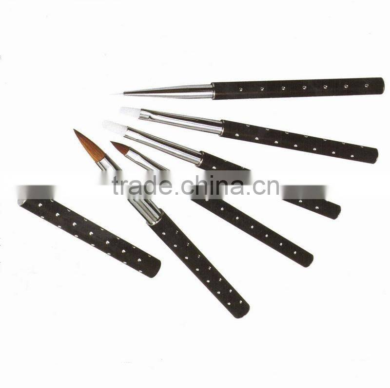 5 Pieces Golden Kolinsky Sable Nail Scrub Brush Beauty Tools