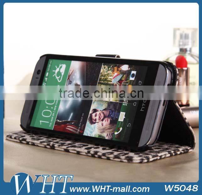 For HTC One M8 PU Leather Case, Wallet Cover Mobile Phone Case For HTC One M8