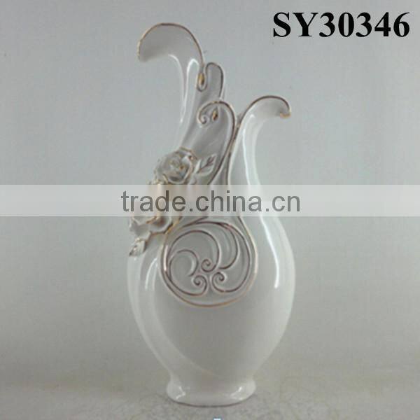 With liquid gold flower design ceramic vase decoration