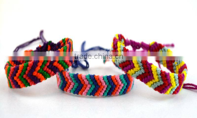 Promotion Gift Handmade 5colours polyester Cord Braided Arrow Pattern Chram Friendship Bracelet