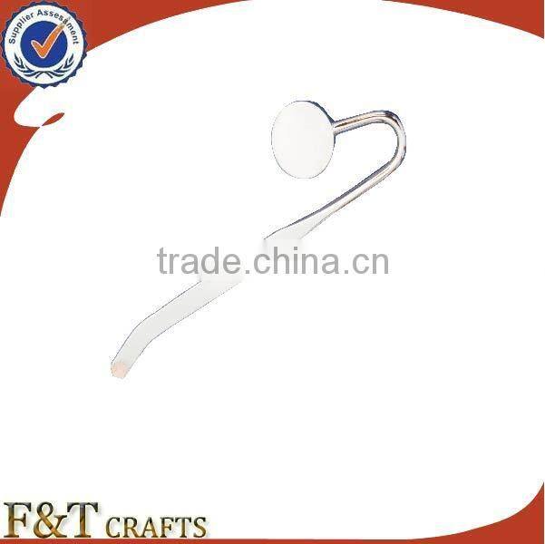 Custom long needle souvenir metal bookmark with hanging charm