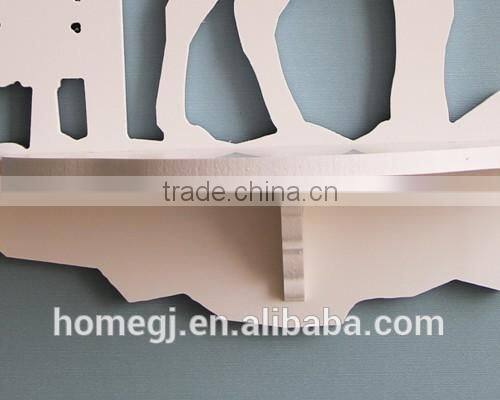 fashion fireproof shelf rack, good quality carved deer style plastic wall shelf